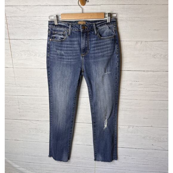 Driftwood Jeans Womens Size W27XL31 Classic Fit Medium Wash Distressed Raw Hem - Picture 3 of 16